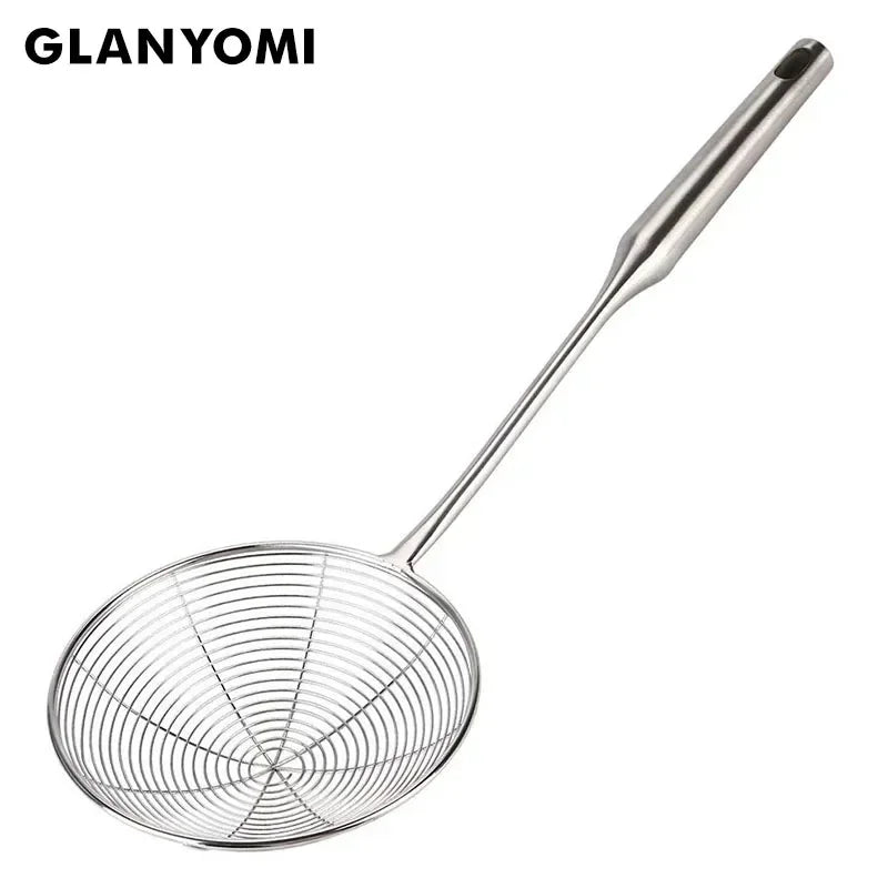 Premium 304 Stainless Steel Spider Mesh Strainer & Colander Ladle Skimmer Cooking Tool Kitchenware Heat-resistant