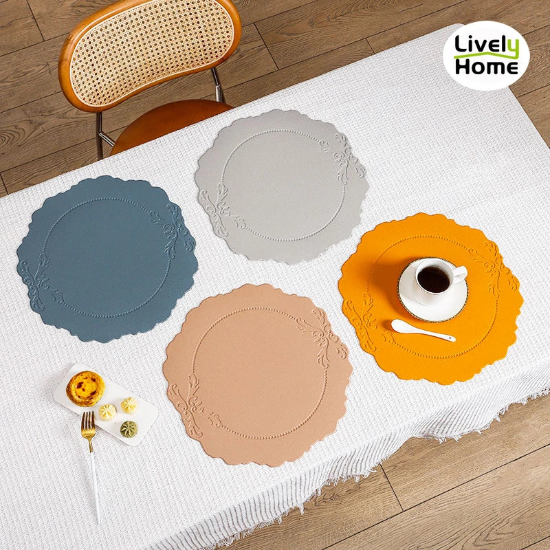 Leather Placemat Dining Table Mat Coaster Individual Tablecloth Dish Cup Plate Tableware Pad Modern Nordic Kitchen Accessories