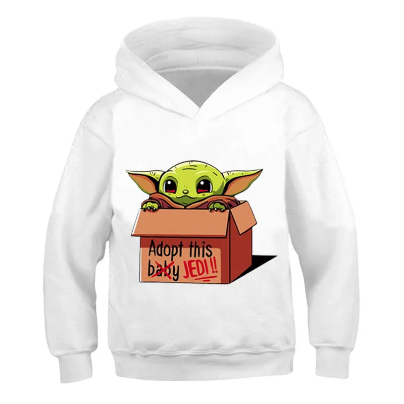 Kids Mandalorian Hoodies New Kids Print Baby Yoda Hoodie Baby Boy Clothes Winter Baby Boys And Girls Yoda Hoodie Sweatshirt Tops