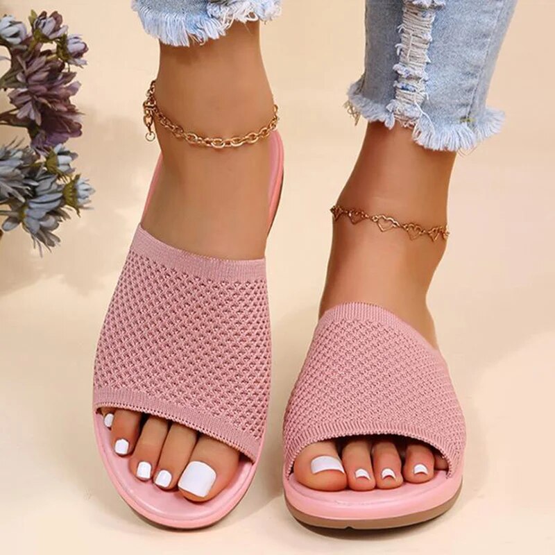 Sandals Women Elastic Force Summer Shoes Women Flat Sandals Casual Indoor Outdoor Slipper Summer Sandals For Beach Zapatos Mujer