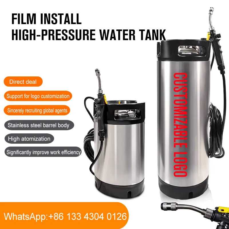 Cleaning Keg Barrel Portable Stainless Steel Car TPU PPF Film Install High-Pressure Water Tank Window Tint Keg Sprayer Bucket