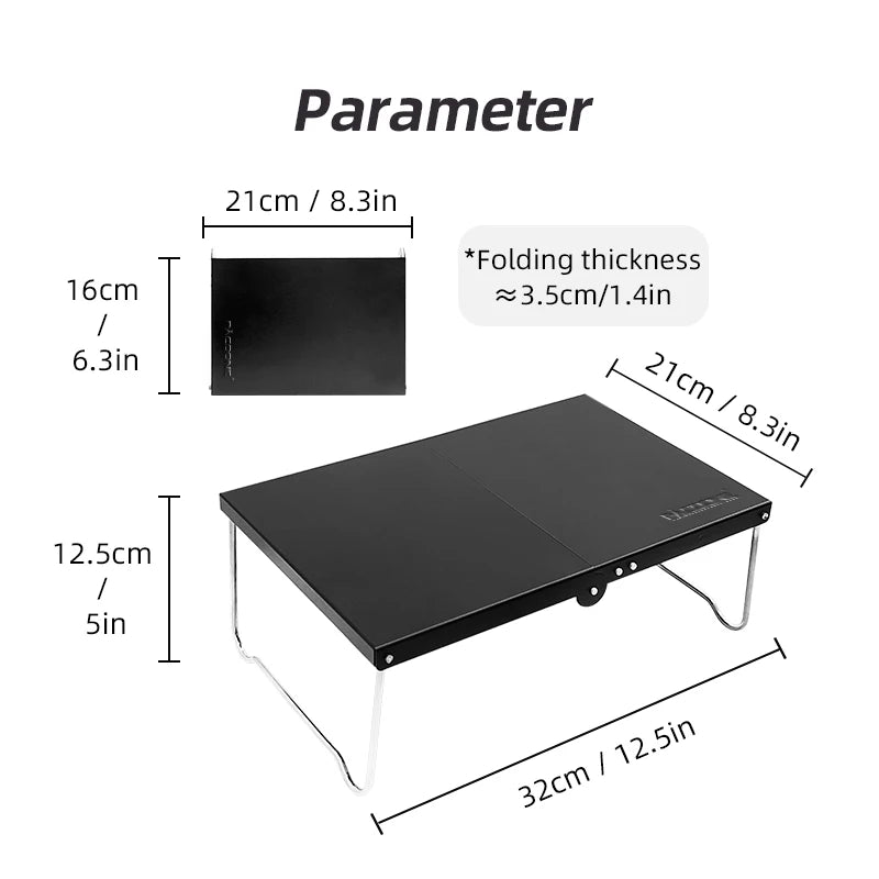 PACOONE Folding Table Outdoor Camping Ultralight Tables Hiking Aluminum Table Picnic Portable Mini Coffee Small Teatable BBQ