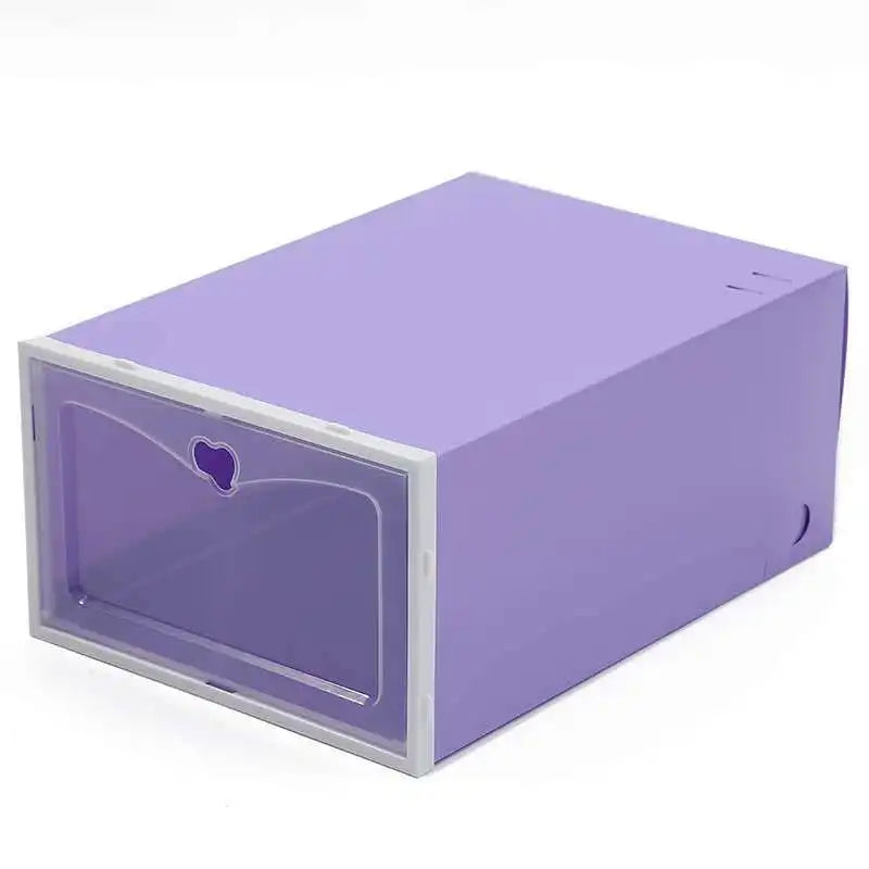 Macaron transparent shoe box, foldable dustproof storage, free assembly, home dormitory sneaker storage box