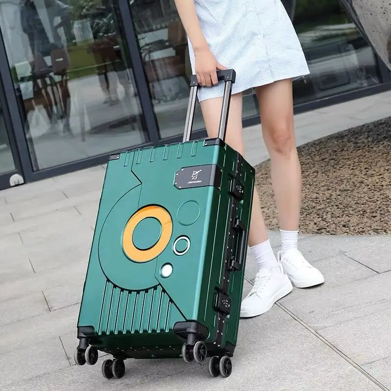 2022 Arrival upgrade Fashion Aluminium Frame Rolling Luggage box Women&Men 20 22 24 26 28 Inch Trolley Suitcase Travel B