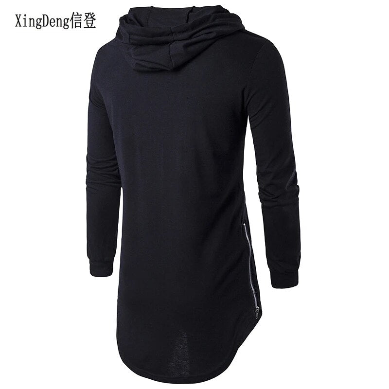 XingDeng Men's Autumn long sleeve Punk shirts Europe Street Hoodie fashion men hip hop hooded streetwear tee shirt top clothes