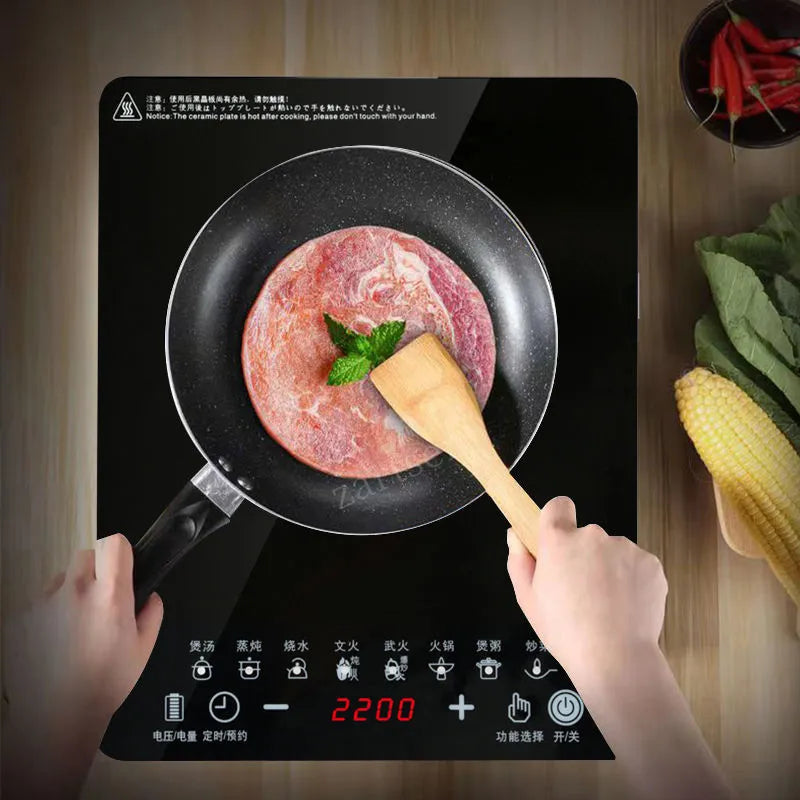 Electric Magnetic Induction Cooker Household Waterproof Panel Boiler Hot Pot Cooking Stove Kitchen Stir-fried Cooktop