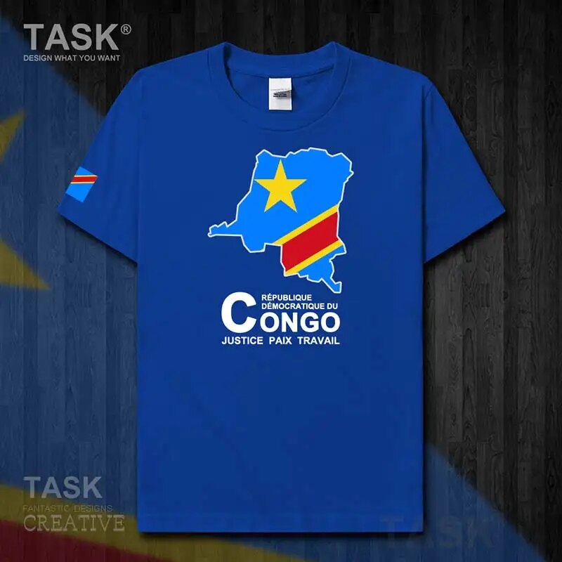 Congo COD Kinshasa Men's T-shirt New Top T-shirt Short Sleeve Clothes Sweatshirt Country Map Summer Fashion Jersey Sports 50