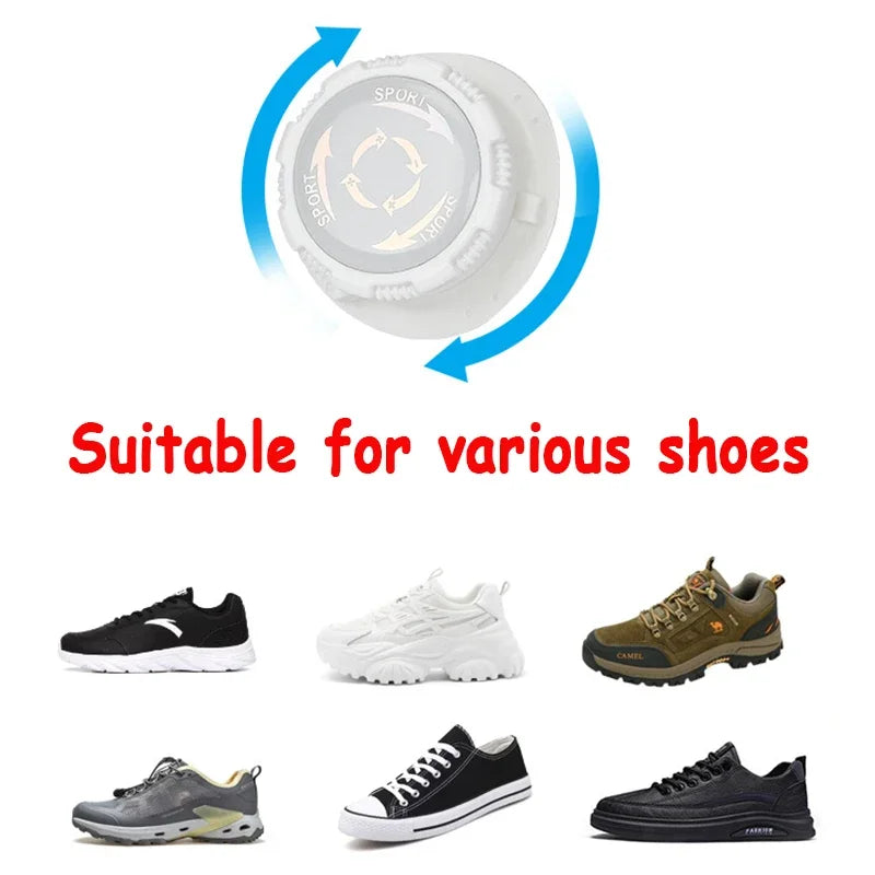 1pair Metal Wire Swivel Automatic Buckle Rope Sneaker ShoeLaces for Kids/Adult No Tie Shoe Laces Quick Lock Shoestrings Sneakers