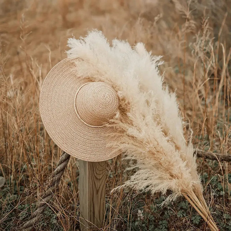 80cm Large Pampas Grass Natural Dried Flowers Bouquet for Wedding Christmas Decoration Fluffy Phragmites Boho Live Home