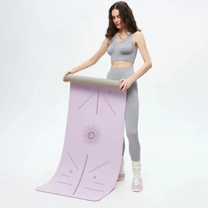 Yoga Mat, Anti Slip and Environmentally Friendly Fitness Exercise Mat with Shoulder Straps, Professional Yoga Mat, Suitable