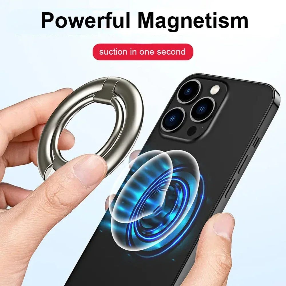 Magnetic Finger Ring Holder 90 Folding 360 Rotation Mobile Phone Holder Stand Portable Stable Support for iPhone 14 and above