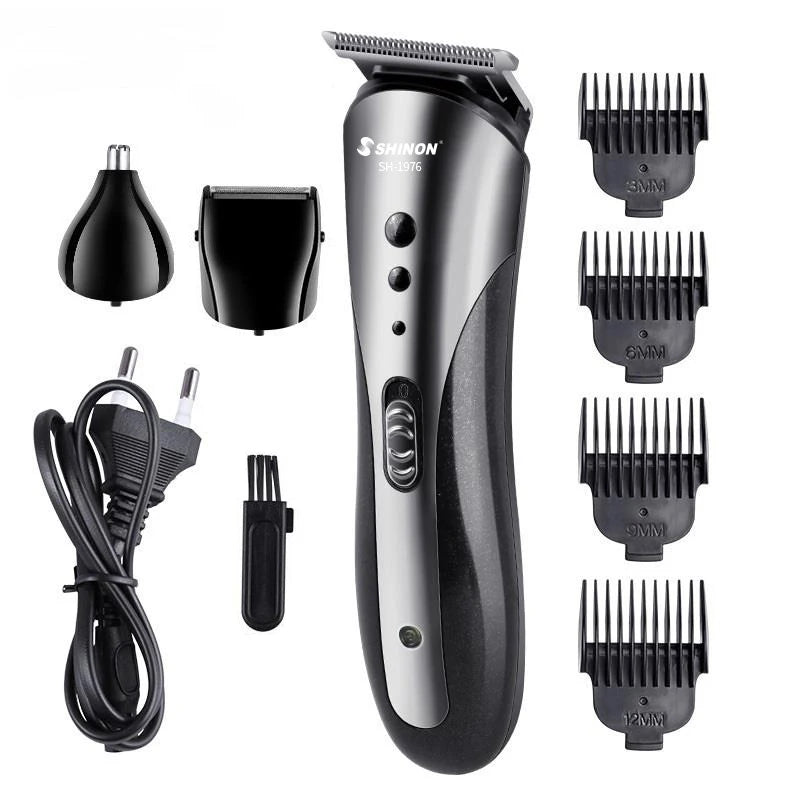 1~7PCS All 3 in1 Rechargeable Hair Clipper for Men Waterproof Wireless Electric Shaver Beard Nose Ear Shaver Hair Trimme