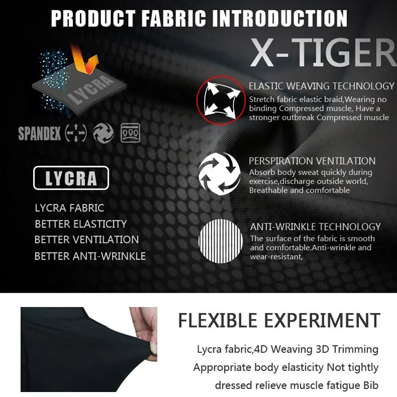 X-TIGER Cycling Pants Spring Autumn Coolmax Cycling Trousers with 5D Gel Pad Riding Bicycle Pants 100% Lycra Pantalon MTB