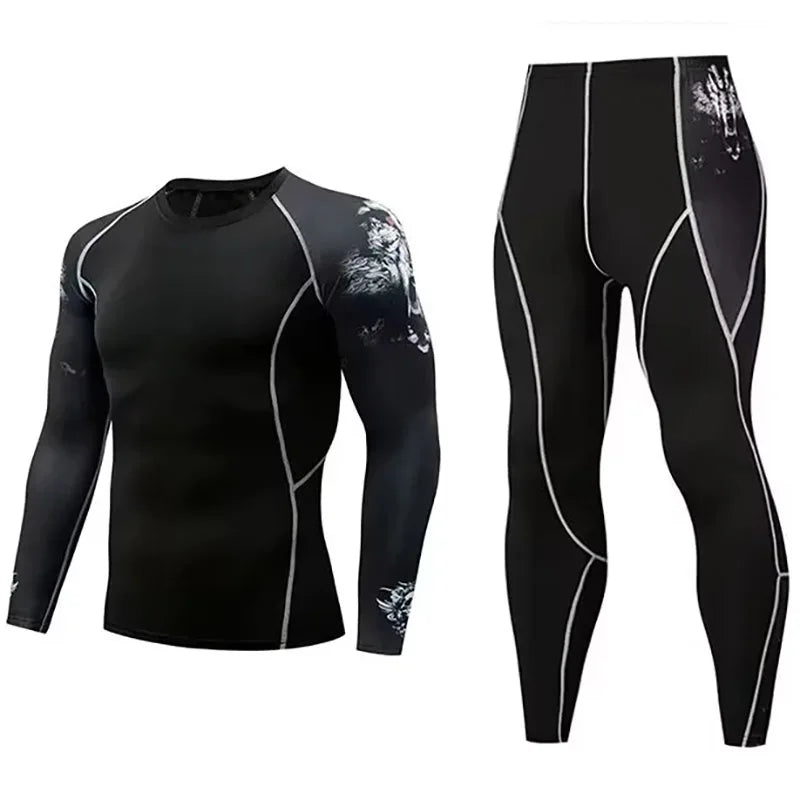 Men Compression Sportswear Suit Gym Running Sport Clothes Men's Tight Clothes Yoga Sets Workout Jogging Jogg Fitness Clothing