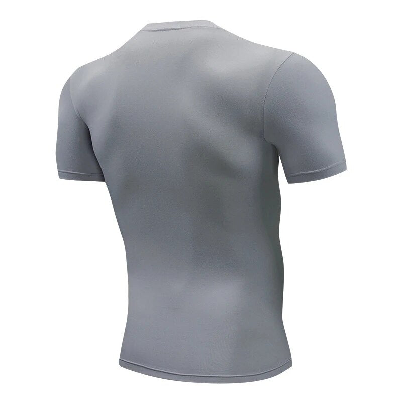 Fashion Pure Color T-Shirt Men Short Sleeve Compression Tight Tshirts Shirt S- 3XL Summer Clothes Free Transportation