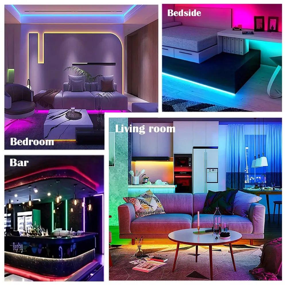 2M LED Light String 60 Leds Computer Desk DIY Backlight 24 Key Remote Control 5050 Multicolor Tape Home Decoration Light Bar