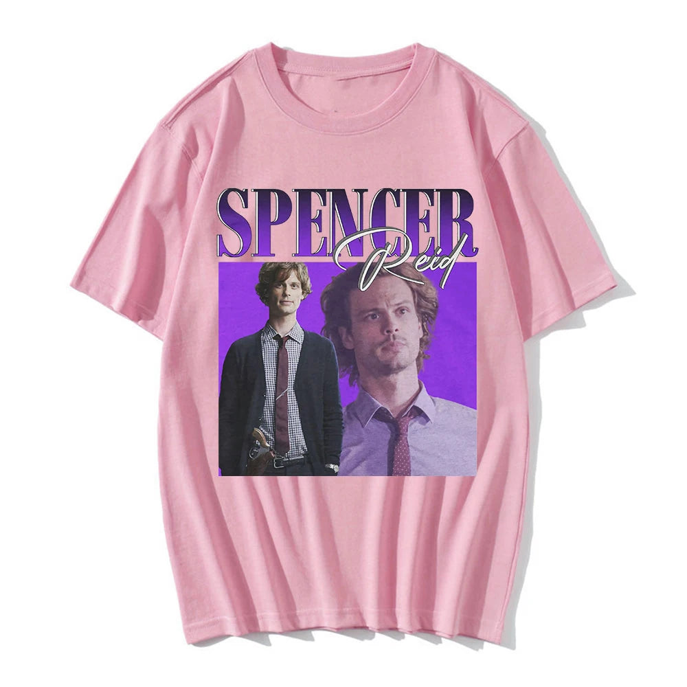 Summer Spencer Reid Print Cotton T-Shirts Streetwear New Men Women Fashion Short Sleeve T Shirt O-Neck Kids Tees Tops Clothing