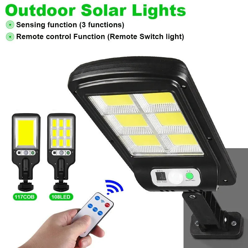 COB Outdoor Solar Lights LED Solar Garden Lamp 3Mode Waterproof Motion Sensor Wall Lighting for Patio Garden Solar Light