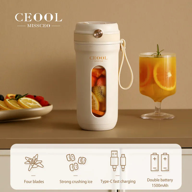 350ML Portable blender 10 Blades 3000mah Electric Juicer machine Fruit vegetable milkshake Smoothie mixer Juice Maker