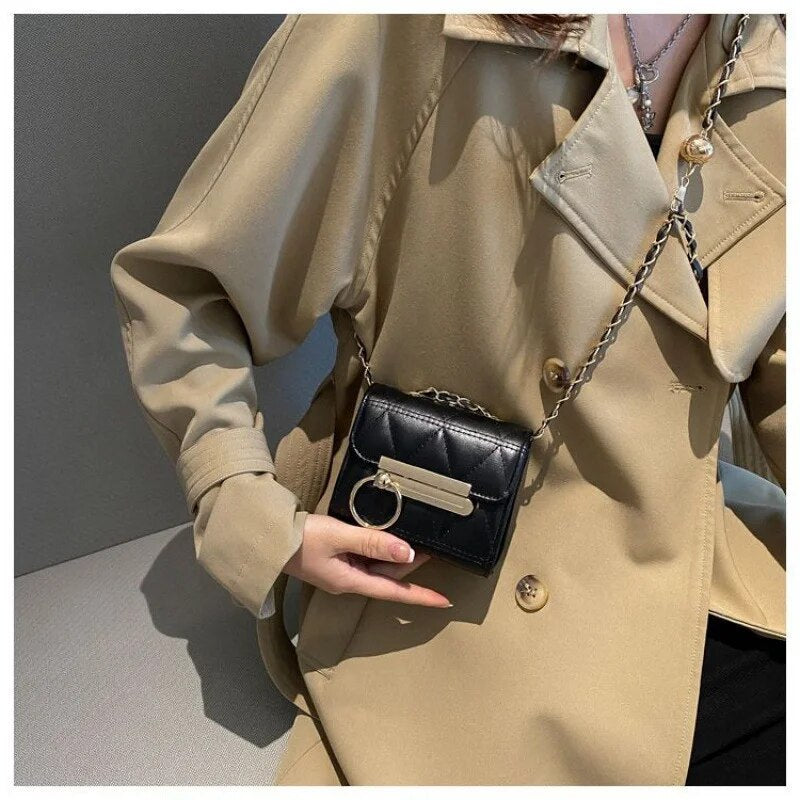 Mini Small transparent heart Bag Women's New Fashion Design One Shoulder wallets for women luxury leather handbags black purse