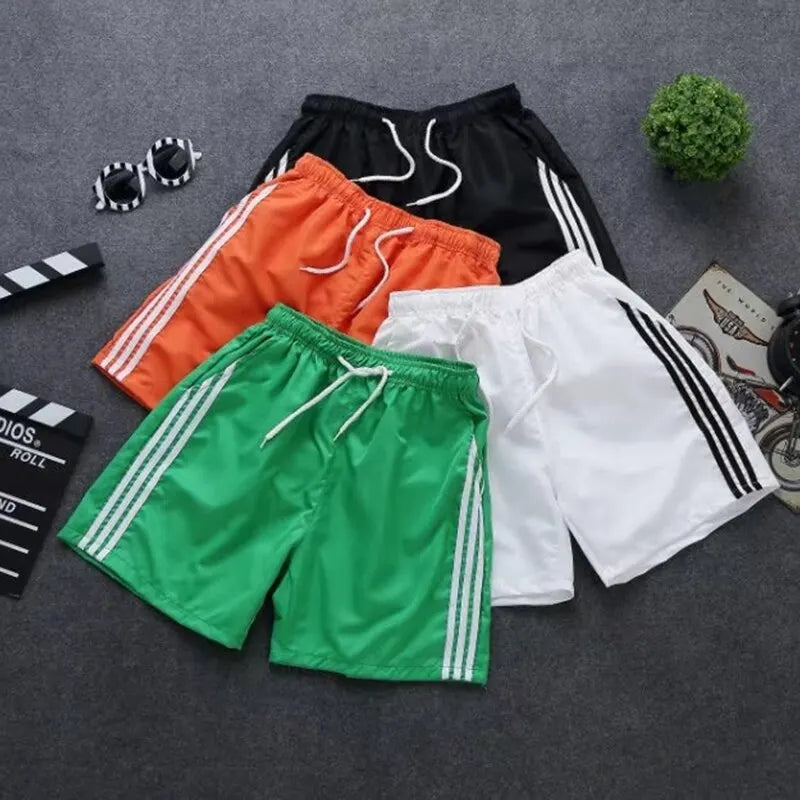 Men's Sports Shorts Summer Fitness Running Training Basketball Football Pants Three Bars Loose Casual Sports Pants