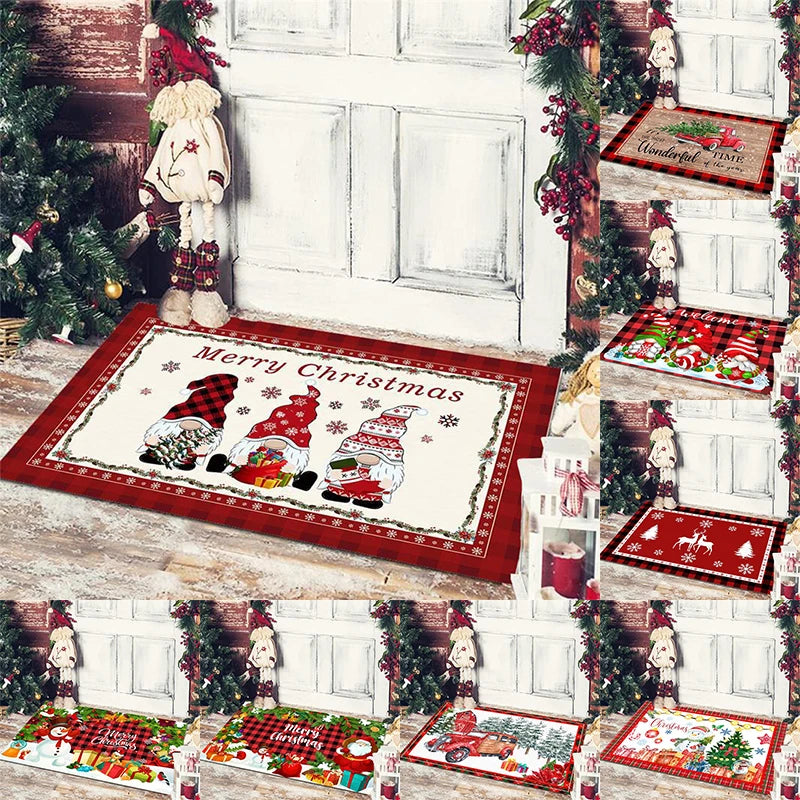 Christmas Entrance Door Mat Cartoon Dwarf Print Floor Mat Living Room Corridor Balcony Welcome Mat Christmas Home Decoration