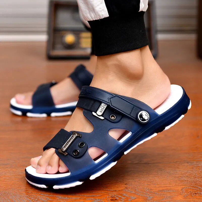 Summer Sandals Men Slippers Outdoor Beach Casual Shoes Zapatos De Hombre Indoor Durable Anti Slip Peep Toe New