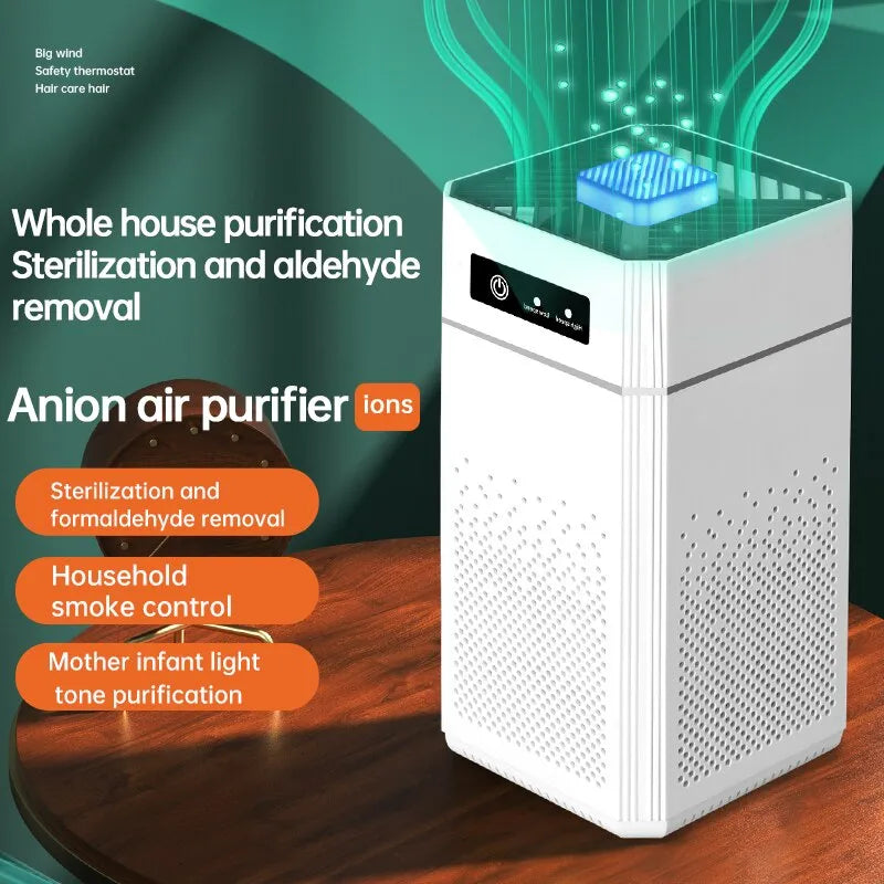 Smart Air Purifier Negative Ions Generator Nano Filtration Formaldehyde Removal Intelligent Secondhand Smoke Air Ozonizer