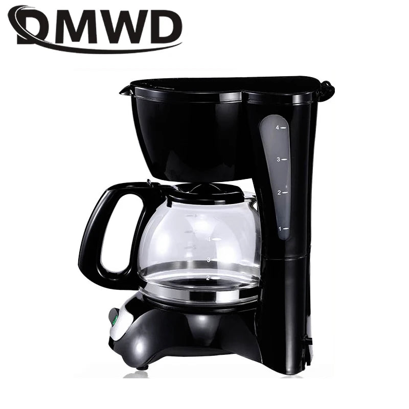 DMWD Semi-Automatic Electric Latte Espresso Coffee Maker Mini 0.6L Moka Drip Cafe American Coffee Brewing Machine Tea Pot Boiler