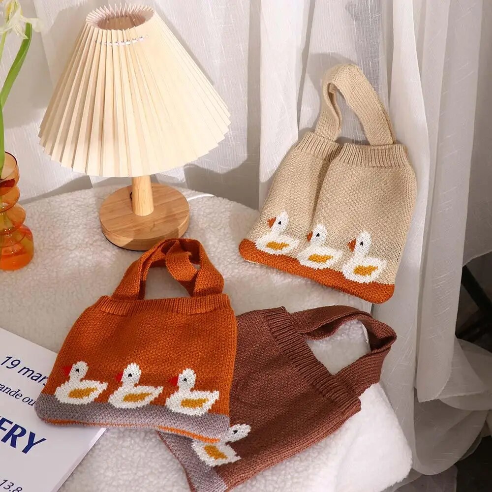 Casual Storage Bags Gifts For Girls Kids Coin Purse Storage Case Children Handbags Purse Wallets Knitted Cartoon Shoulder Bags