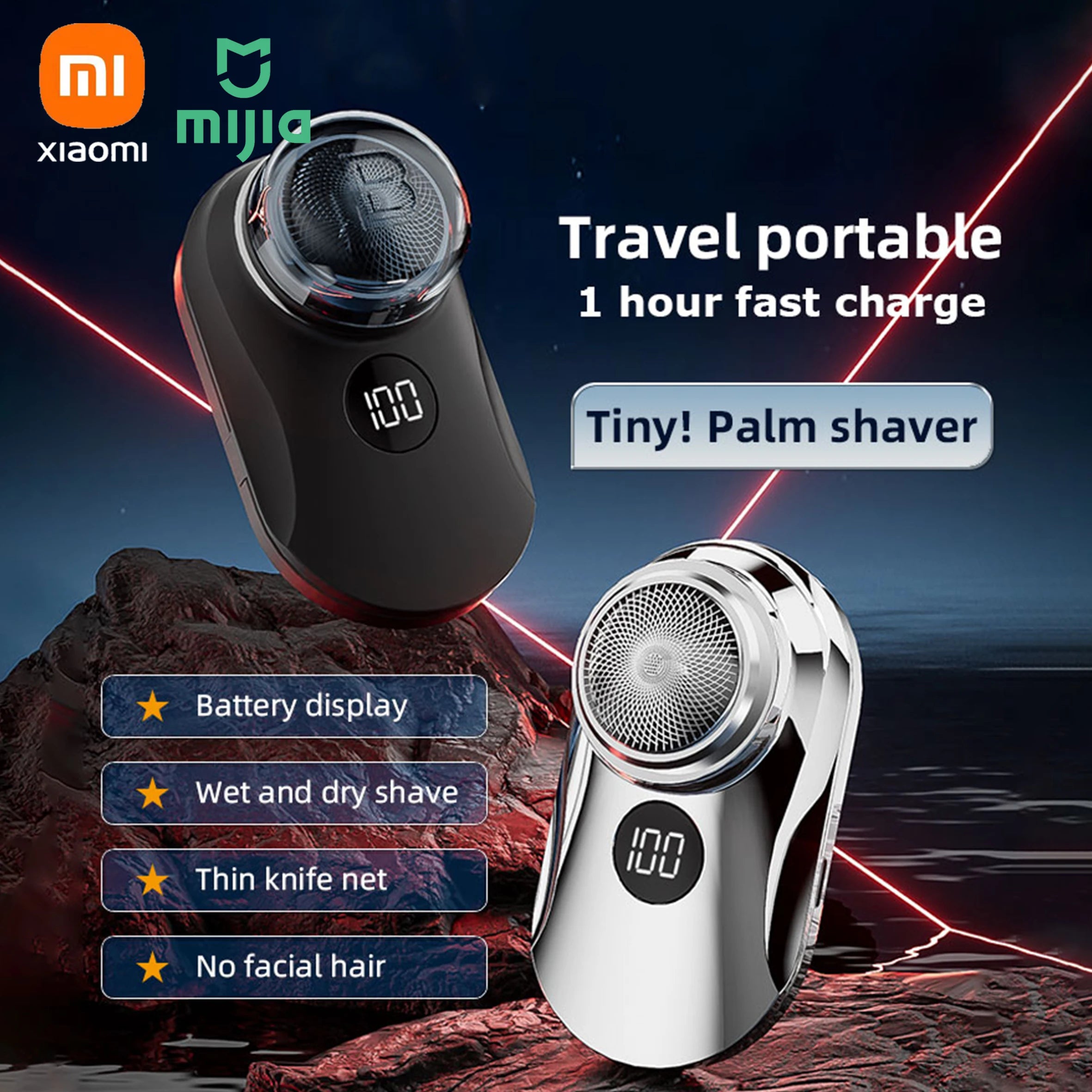 Xiaomi Mini Electric Travel Shaver For Men Pocket Size Washable Rechargeable Portable Wireless Trimmer Knive Face Beard Razor