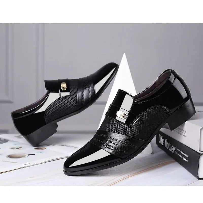 Former Men Shoe Black Leather Shoes for Men Luxury Plus Size Party Office Business Casual Shoes Loafers Zapatos De Vestir Hombre