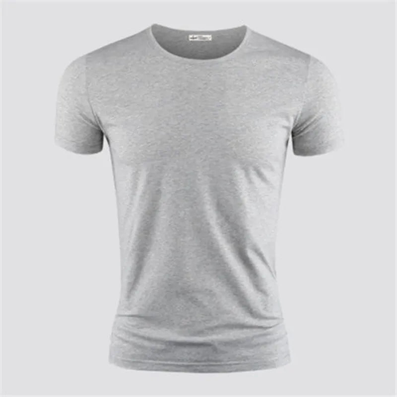 Men's T Shirt Pure Color V Collar Short Sleeved Tops Tees Men T-Shirt Black Tights Man T-Shirts Fitness For Male Clothes TDX01