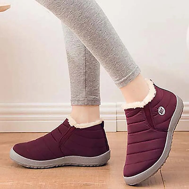 Snow Women Boots Fashion Unisex Shoes Slip On Platform Shoes For Women Ankle Boots Waterproof Plush Winter Shoes Botas Mujer