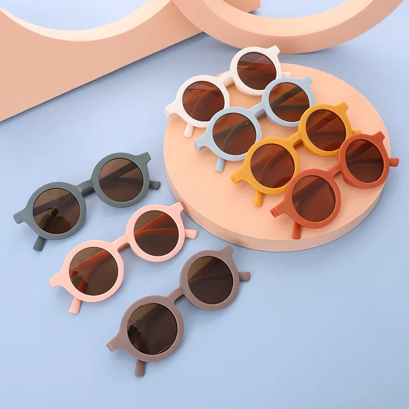 New Lovely Kids Baby Sunglasses Children Sun Glasses Round Street Beat Boy Girls Eyeglasses Protection Glasses Hair Accessories