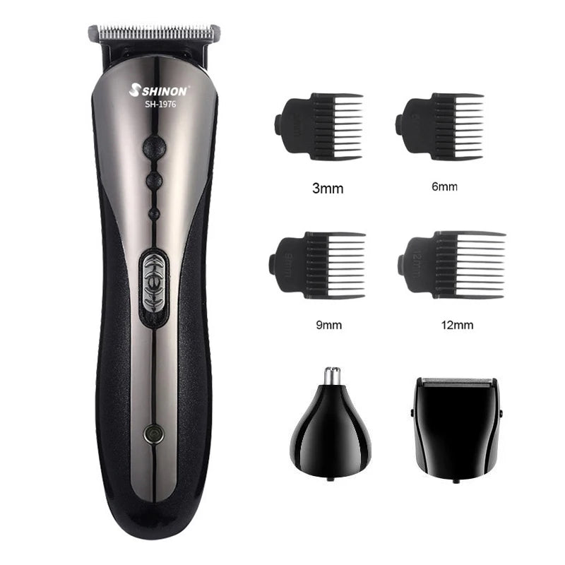 1~7PCS All 3 in1 Rechargeable Hair Clipper for Men Waterproof Wireless Electric Shaver Beard Nose Ear Shaver Hair Trimme