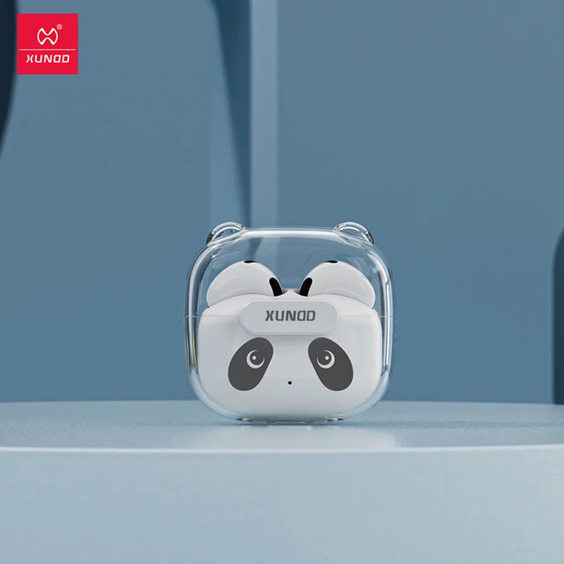 XUNDD Wireless Earphone TWS 5.0 Bluetooth-compatibale Headsets Cute Panda Half-in-ear Earbuds