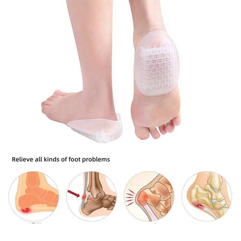 Unisex Silicone Gel Height Increase Insole Heel Lifting Inserts Shoes Insoles Foot Care Protector Cushion Arch Support Insert