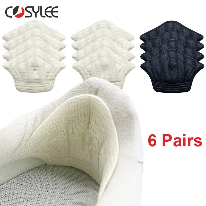 6pair/12pcs Insoles Heel Pads Lightweight For Sport Shoes Adjustable Size Back Sticker Antiwear Feet Pad Cushion Insole Heel