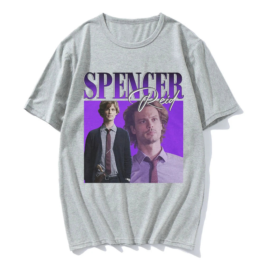 Summer Spencer Reid Print Cotton T-Shirts Streetwear New Men Women Fashion Short Sleeve T Shirt O-Neck Kids Tees Tops Clothing