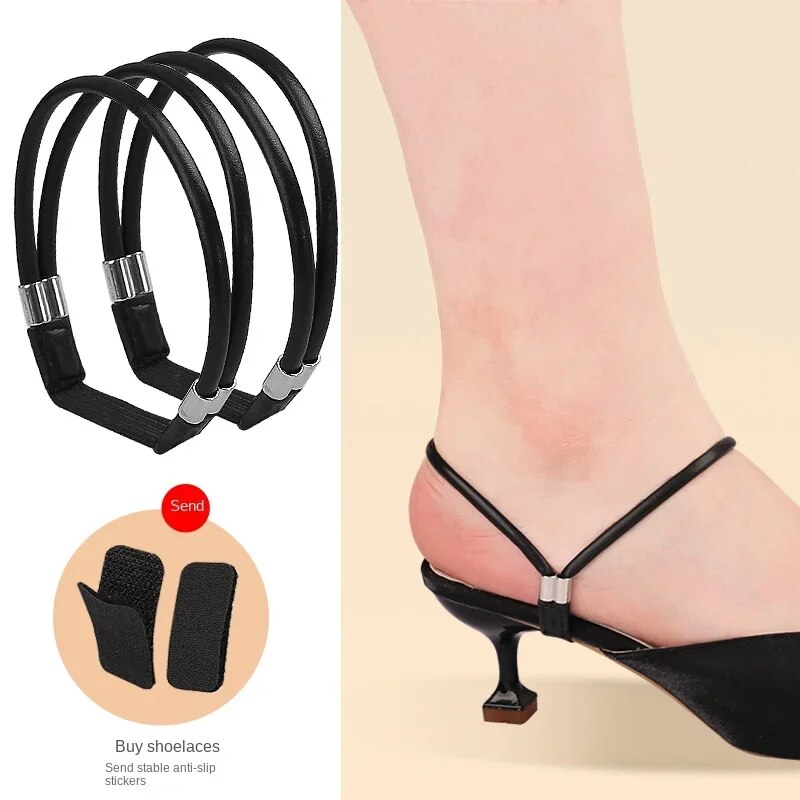 1Pair Fashion Women New Shoelaces for High Heels Anti-Slip Adjustable Straps Shoes Buckles Shoes Band Accessory Decoration