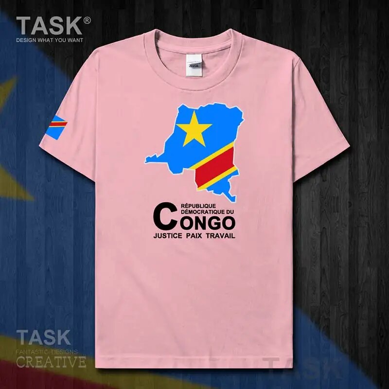 Congo COD Kinshasa Men's T-shirt New Top T-shirt Short Sleeve Clothes Sweatshirt Country Map Summer Fashion Jersey Sports 50