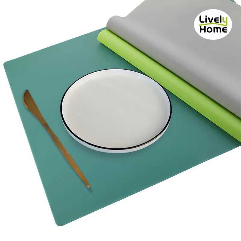 Large Silicone Placemat 1mm Kitchen Table Mat Baking Dough Kneading Pastry Countertop Dining Dish 60x40 Heat Resistant Mat Pad