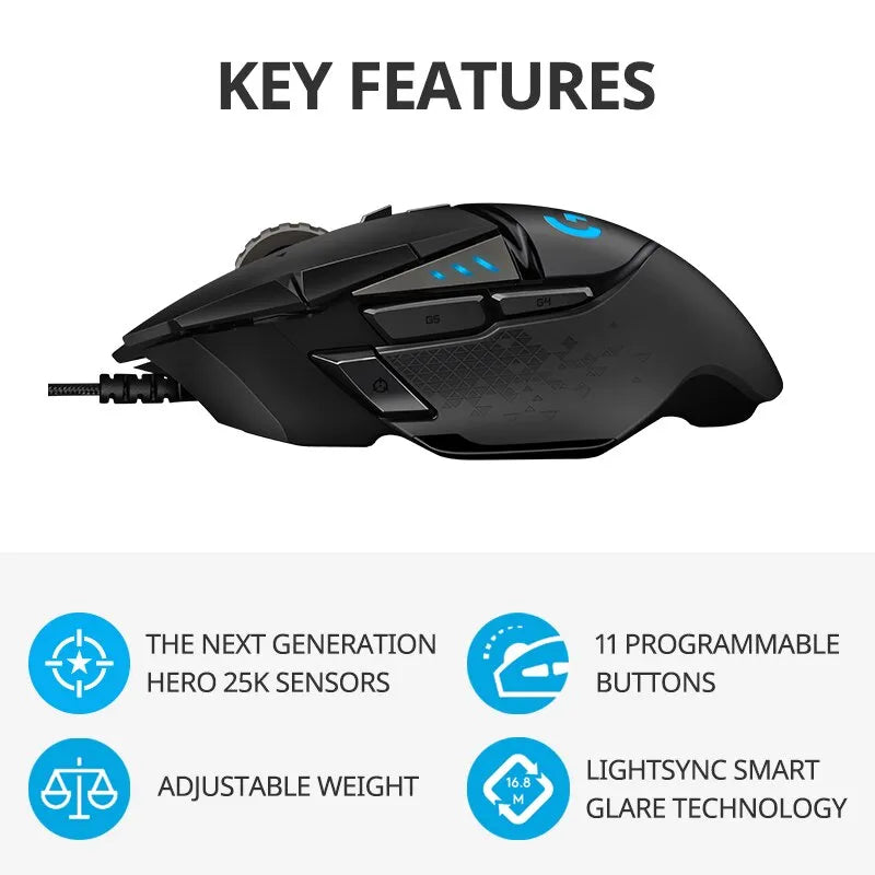 Logitech G502hero Master Wired Gaming Mouse 502 Esports Machinery Eat Chicken Macro CS Programming Peripheral