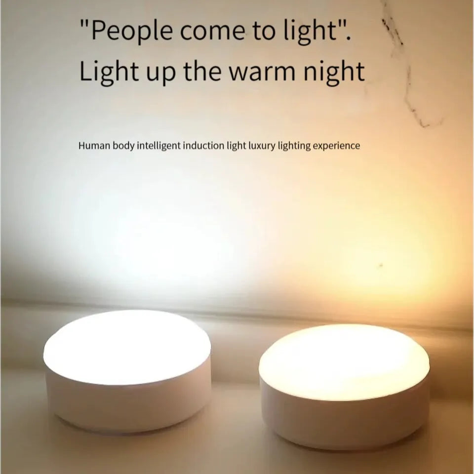 Rechargeable Wireless Intelligent Body Sensor Light Warm Light White Light Home Aisle Bedroom Cabinet LED Bedside Night Light