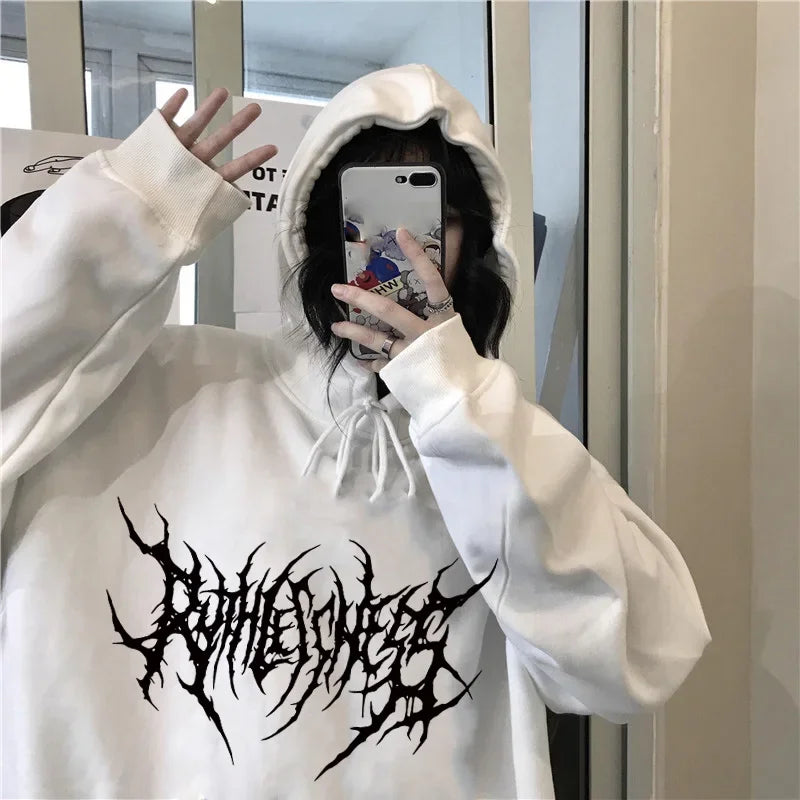 Gothic Style Sweatshirt Hip Hop Fashion Men Women Hoodies y2k Harajuku Autumn Winter Clothes Rock Punk Streetwear Pullovers Tops