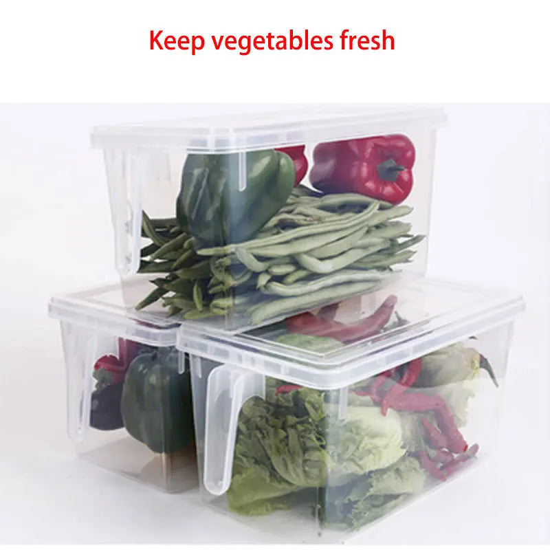 New Kitchen Storage Box Food Vegetable Storage Container PP fresh-keeping Storage Organizer Refrigerator Storage Box with Lid 5L