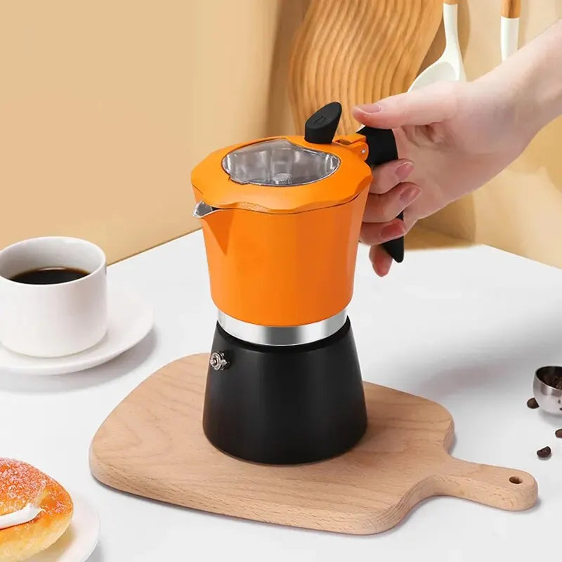 Mongdio Moka Pot Italian Coffee Maker Small Household Electric Clay Oven Espresso Extractor Coffee Pot