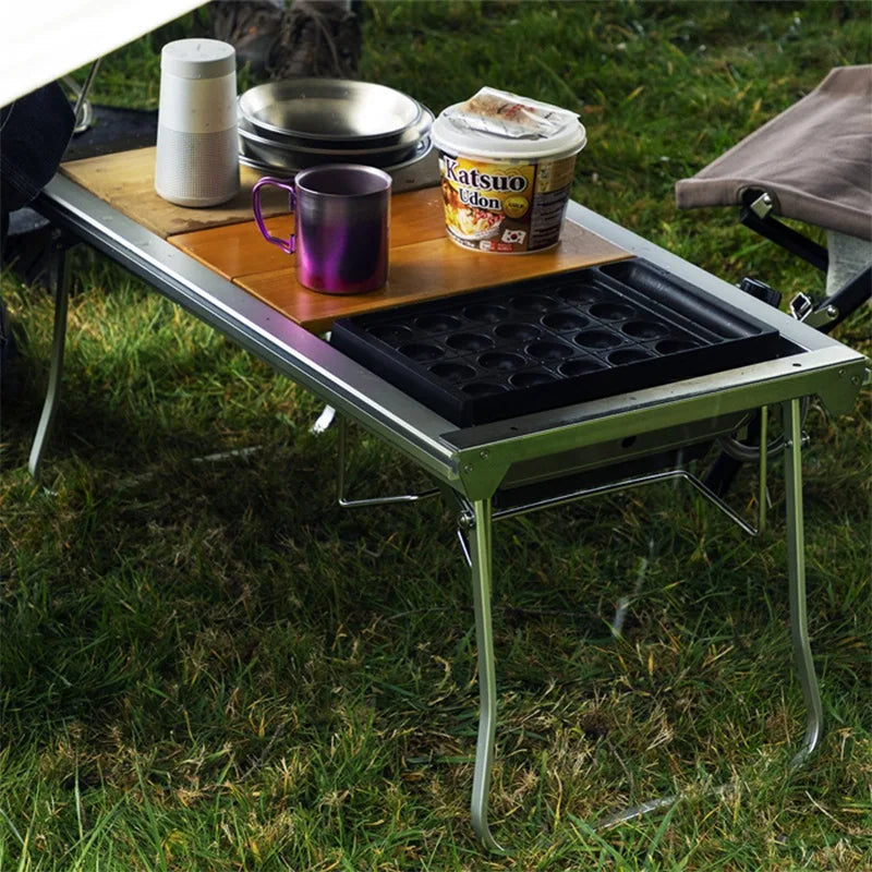 Tryhomy Aluminum Alloy Table Camping Folding Table Barbecue Combination IGT Table Portable Outdoor BBQ Picnic Table New