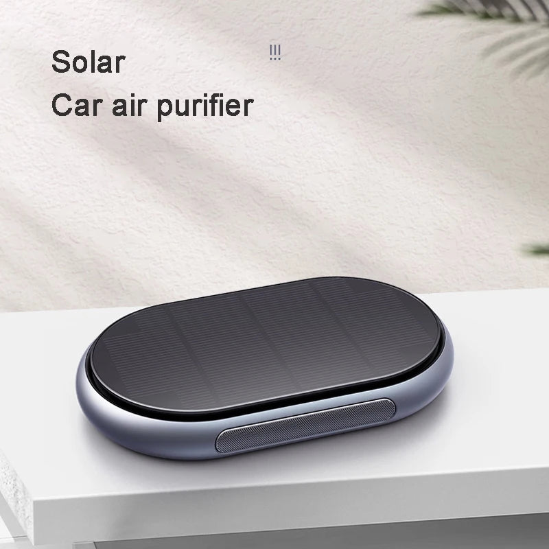 wireless Solar Portable Car Air Purifier Freshener with HEPA Filter Negative Ion Generator Odor Removal Smoke Car Accessiories